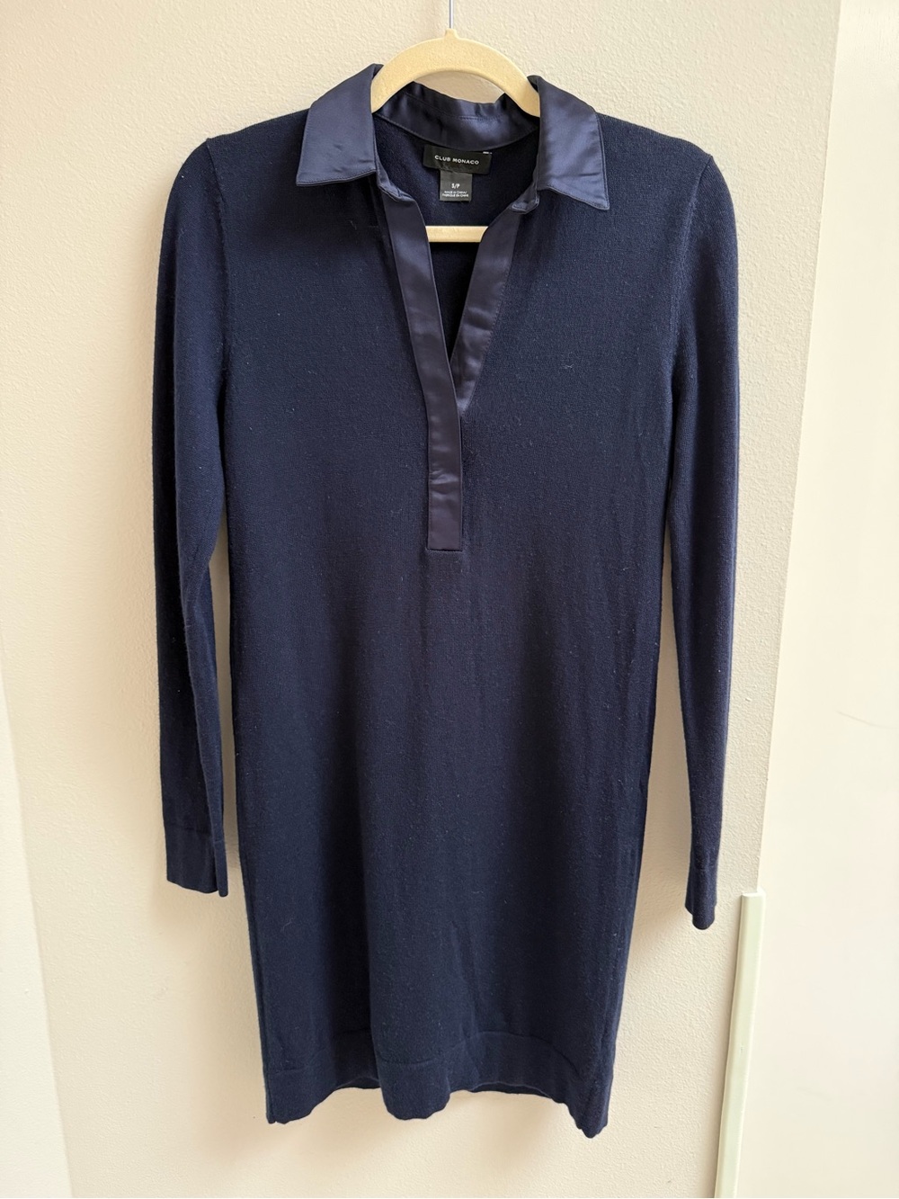 Club Monaco 100% Wool Navy Blue Long Sleeve Sweater Dress - Size S/P